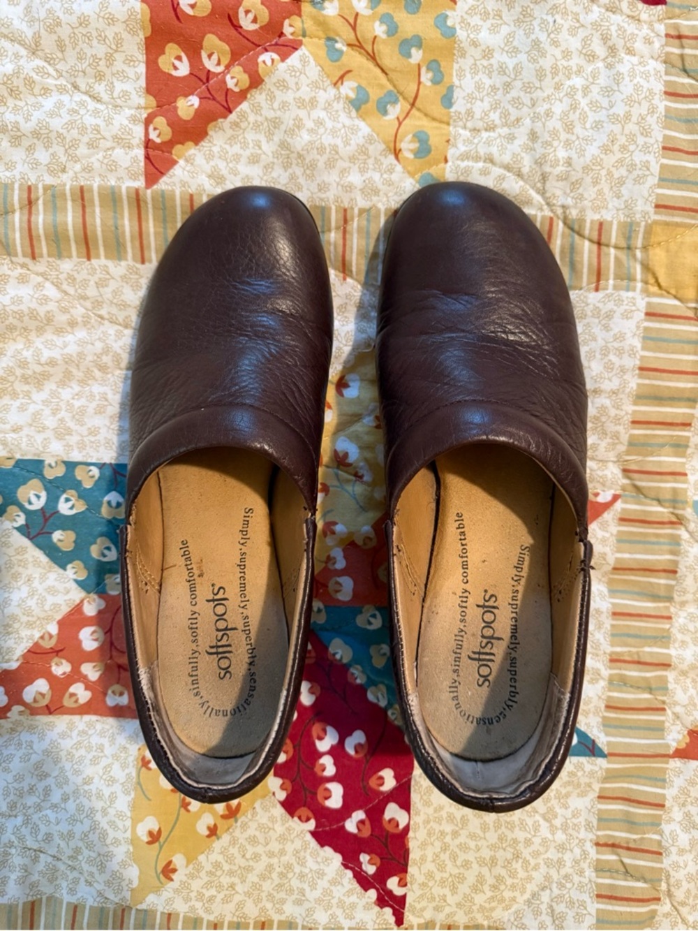Softspots Dark Brown Leather Slip-On Clogs
